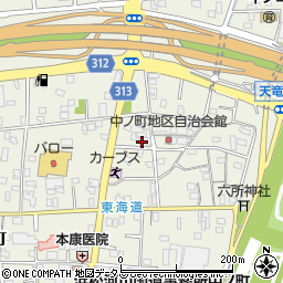 静岡県浜松市中央区中野町817周辺の地図