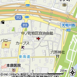 静岡県浜松市中央区中野町873周辺の地図