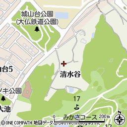 京都府木津川市鹿背山清水谷周辺の地図