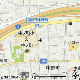 静岡県浜松市中央区中野町417周辺の地図