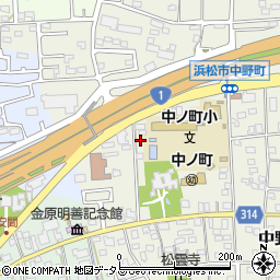 静岡県浜松市中央区中野町317周辺の地図