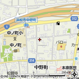 静岡県浜松市中央区中野町533周辺の地図
