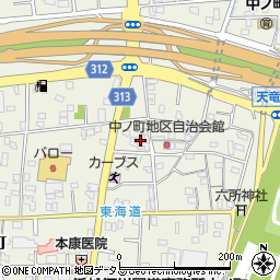 静岡県浜松市中央区中野町814周辺の地図