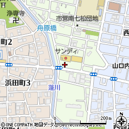 サンディ尼崎南七松店駐車場周辺の地図