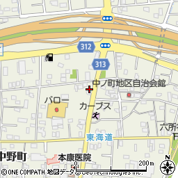 静岡県浜松市中央区中野町666周辺の地図