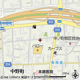 静岡県浜松市中央区中野町625周辺の地図