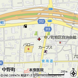 静岡県浜松市中央区中野町629周辺の地図