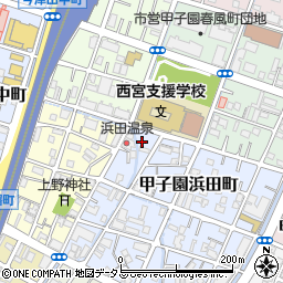 兵庫県西宮市甲子園浜田町1-8周辺の地図