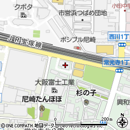 兵庫県尼崎市常光寺1丁目1-4周辺の地図
