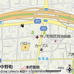 静岡県浜松市中央区中野町665周辺の地図