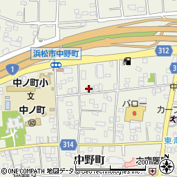 静岡県浜松市中央区中野町527周辺の地図
