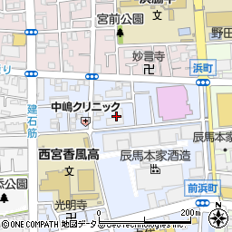 兵庫県西宮市建石町周辺の地図