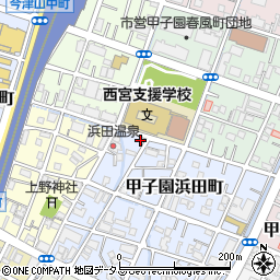 兵庫県西宮市甲子園浜田町1-6周辺の地図