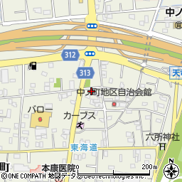 静岡県浜松市中央区中野町809周辺の地図