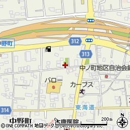 静岡県浜松市中央区中野町677周辺の地図