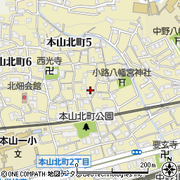兵庫県神戸市東灘区本山北町周辺の地図