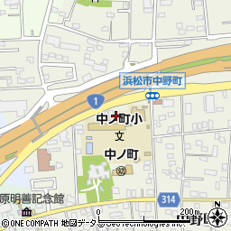 静岡県浜松市中央区中野町303周辺の地図