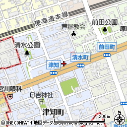 芦屋清水郵便局 ＡＴＭ周辺の地図