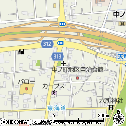 静岡県浜松市中央区中野町806周辺の地図
