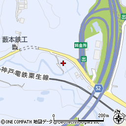 兵庫県神戸市北区山田町藍那太々谷周辺の地図