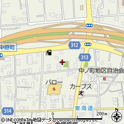 静岡県浜松市中央区中野町695周辺の地図