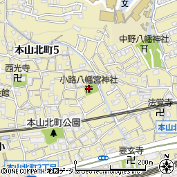 小路八幡宮神社周辺の地図
