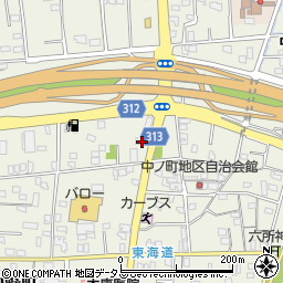 静岡県浜松市中央区中野町672周辺の地図