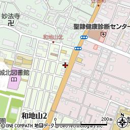 浜松和地山郵便局周辺の地図