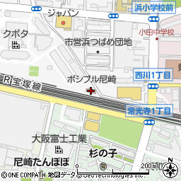ソフト９９尼崎寮＋ポシブル尼崎周辺の地図