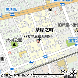 兵庫県芦屋市茶屋之町周辺の地図