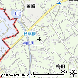 静岡県湖西市梅田624-1周辺の地図