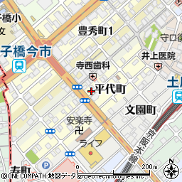大阪府守口市平代町6-12周辺の地図