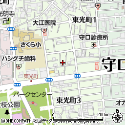 大阪府守口市東光町周辺の地図