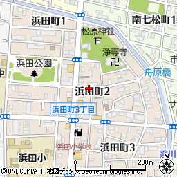 兵庫県尼崎市浜田町2丁目周辺の地図