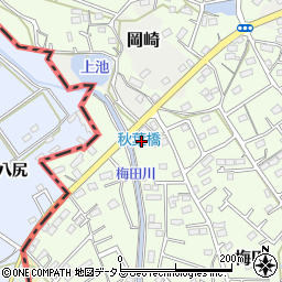 静岡県湖西市梅田616-1周辺の地図