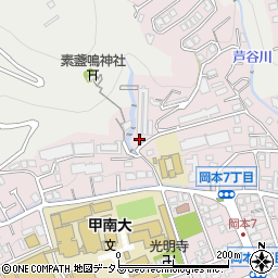 岡本中公園周辺の地図
