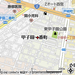 兵庫県西宮市甲子園一番町周辺の地図