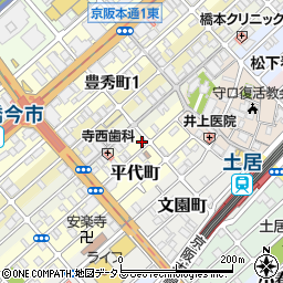 大阪府守口市平代町6-2周辺の地図
