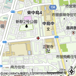 大阪府大阪市東淀川区東中島周辺の地図