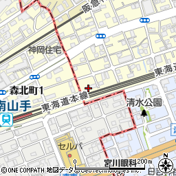兵庫県芦屋市三条南町3-1周辺の地図