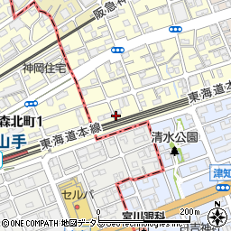 兵庫県芦屋市三条南町3周辺の地図