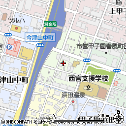 兵庫県西宮市今津野田町周辺の地図