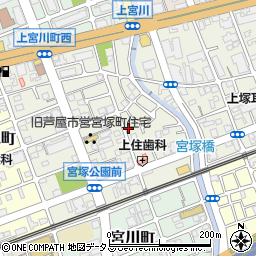 兵庫県芦屋市宮塚町周辺の地図