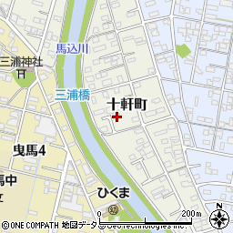 静岡県浜松市中央区十軒町478周辺の地図