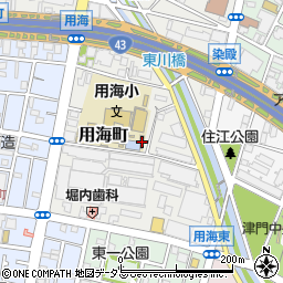 兵庫県西宮市用海町周辺の地図