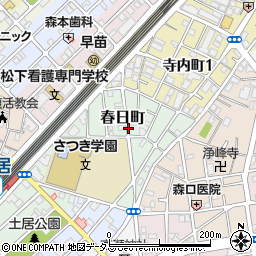 大阪府守口市春日町周辺の地図