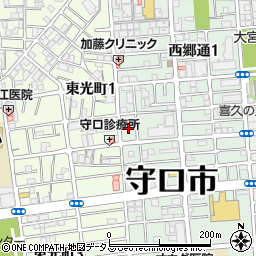 大阪府守口市西郷通1丁目23周辺の地図