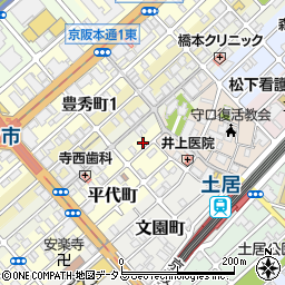 大阪府守口市平代町1周辺の地図
