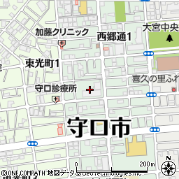 大阪府守口市西郷通1丁目24周辺の地図