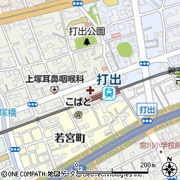 芦屋市立駐輪場阪神打出駅前自転車駐車場周辺の地図